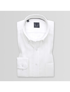 Willsoor Camisa Slim Fit Color Blanco Con Material Tipo Oxford Para Hombre 14915