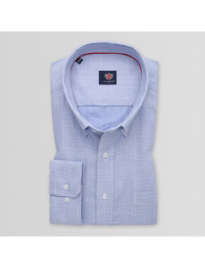 Willsoor Camisa clásica para hombre en color azul claro con estampado delicado 14921