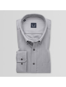 Willsoor Camisa clásica para hombre en color gris con estampado delicado 14922