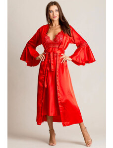 Glara Satin chemise with dressing gown