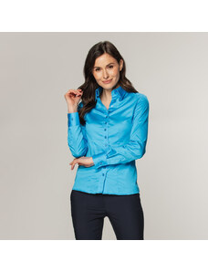 Willsoor Camisa Color Azul Claro Con Estampado Liso Para Mujer 14605