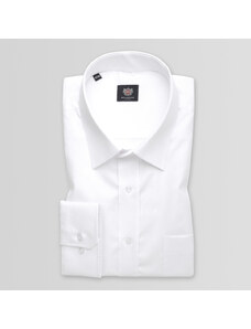 Willsoor Camisa clásica para hombre en color blanco con estampado liso 14929