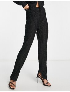 Pantalones negros texturizados de Lola May (parte de un conjunto)-Marrón