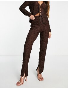 Pantalones marrón chocolate texturizados de Lola May (parte de un conjunto)