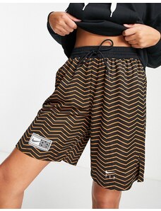 Pantalones cortos marrones estampados Dri-Fit de Nike Basketball-Marrón