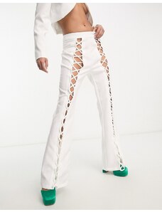 Pantalones de campana blancos con cordones delanteros de Extro & Vert (parte de un conjunto)