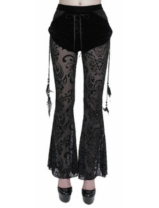 Pantalón para mujer DEVIL FASHION -Gothic Drawstring Mesh Splice Flared - EPT012