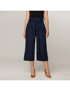 Willsoor Pantalones de tela culottes para mujer azul oscuro 14945