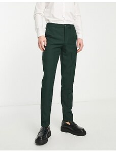 Pantalones de traje verde oscuro de corte slim de Only & Sons