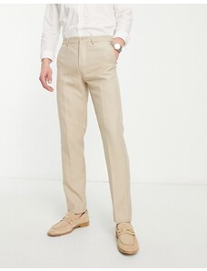 Pantalones de traje beis de corte slim de Only & Sons-Beis neutro
