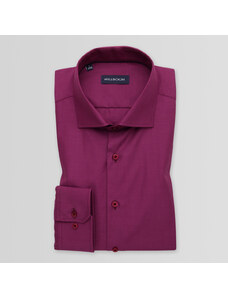 Willsoor Camisa Slim Fit Color Fucsia Con Estampado Suave Para Hombre 14965