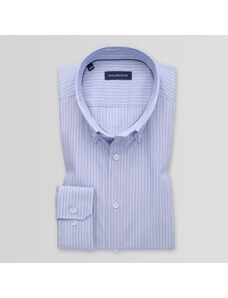 Willsoor Camisa Slim Fit Color Celeste Con Patrón De Rayas Para Hombre 14969