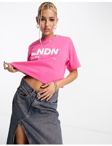 Camiseta muy corta rosa de JJXX-Morado