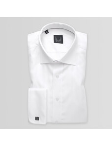 Willsoor Camisa clásica para hombre en color blanco con estampado delicado 15008