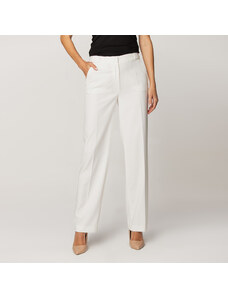 Willsoor Pantalón Largo Color Blanco Con Estampado Liso Para Mujer 15576