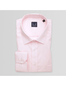 Willsoor Camisa clásica para hombre en color rosa claro con estampado liso 15032