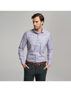 Willsoor Camisa Slim Fit Con Patrón De Cuadros De Colores Para Hombre 14802