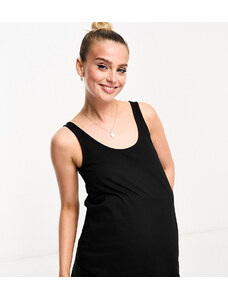 ASOS Maternity Camiseta de pijama negra sin mangas de algodón Mix & Match exclusiva de ASOS DESIGN Maternity-Negro