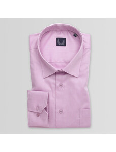 Willsoor Camisa clásica para hombre en color rosa clro con estampado fino 15047
