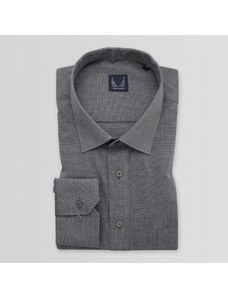 Willsoor Camisa para hombre color gris con un estampado liso 15050