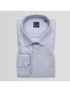 Willsoor Camisa para hombre en color azul claro con estampado de rayas finas 15048