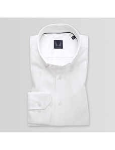 Willsoor Camisa Slim Fit Color Blanco Con Estampado Liso Para Hombre 15062