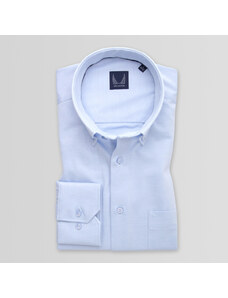 Willsoor Camisa clásica para hombre en color celeste con estampado liso 15065