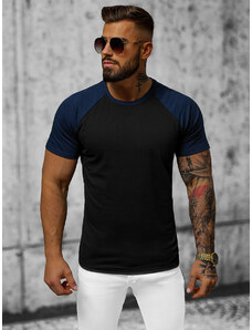 Camiseta de hombre negro-azul marino OZONEE JS/8T82/3Z
