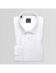 Willsoor Camisa clásica para hombre en color blanco con estampado pequeño 15103