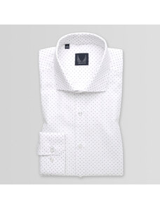 Willsoor Camisa Slim Fit Color Blanco Con Estampado De Puntos Para Hombre 15155