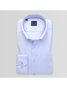Willsoor Camisa Slim Fit Color Celeste Con Estampado Liso Para Hombre 15156