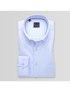 Willsoor Camisa clásica para hombre en color celeste con estampado liso 15159