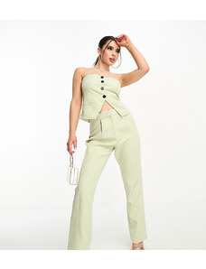Pantalones de sastre verdes con abertura lateral exclusivos de 4th & Reckless Petite (parte de un conjunto)