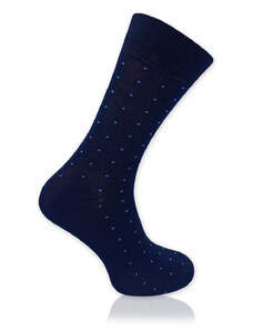 Willsoor Calcetines para hombre en color azul oscuro con estampado de lunares 15169