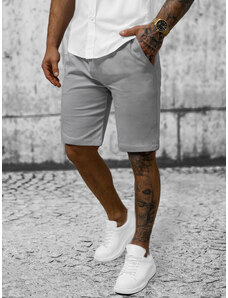 OZONEE Pantalones cortos chinos de hombre gris O/P4052
