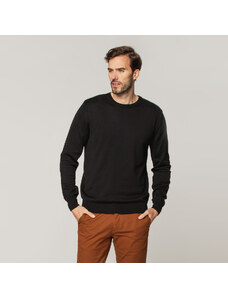 Willsoor Suéter Color Negro Con Un Estampado Liso Para Hombre 15194