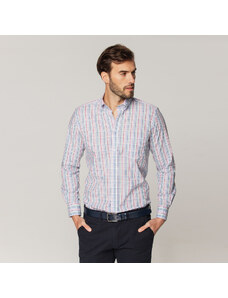 Willsoor Camisa Slim Fit Con Patrón De Cuadros Coloridos Para Hombre 15086