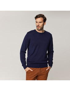 Willsoor Suéter Color Azul Oscuro Con Estampado Liso Para Hombre 15197