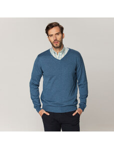 Willsoor Suéter Color Azul Con Un Estampado Suave Para Hombre 15204