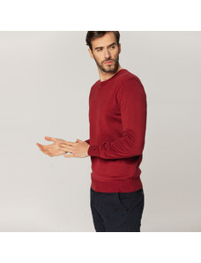 Willsoor Suéter Color Borgoña Con Estampado Liso Para Hombre 15199