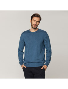 Willsoor Suéter Color Azul Con Estampado Liso Para Hombre 15200