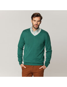 Willsoor Suéter Color Verde Con Estampado Liso Para Hombre 15202