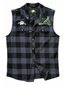 Camisa de para hombre sin mangas Ozzy Osbourne - Check - BRANDIT - 61037-black_grey_ch