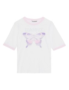 Ganni Light Stretch Jersey Butterfly T-shirt - Camisetas