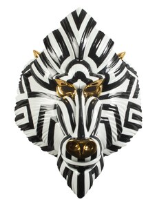 Lladró Mandrill Mask (Black-Gold) - Decoración