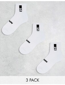 Pack de 3 pares de calcetines tobilleros blancos diarios unisex de Salomon
