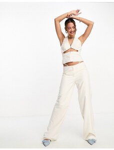 Pantalones blancos con detalle de tiras en la cintura de Kyo The Brand (parte de un conjunto)