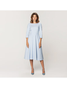 Willsoor Vestido elegante para mujer midi azul claro color 15322