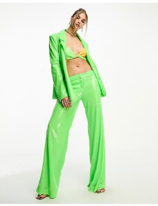 Pantalones de traje verde luminoso holgados de lentejuelas de Annorlunda