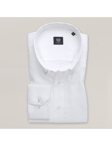 Willsoor Camisa clásica para hombre en color blanco con estampado liso 15301
